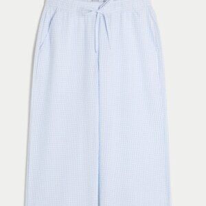 Hollister Blue and White Striped Seersucker Baggy Pull-On Pants Size S short